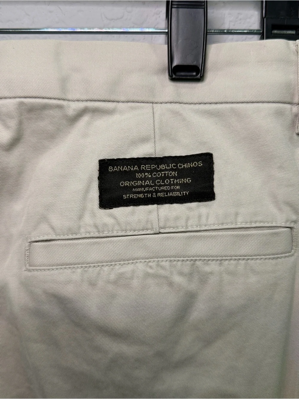 Vintage Banana Republic Men's Cream Chino Pants - Classic Straight Fit